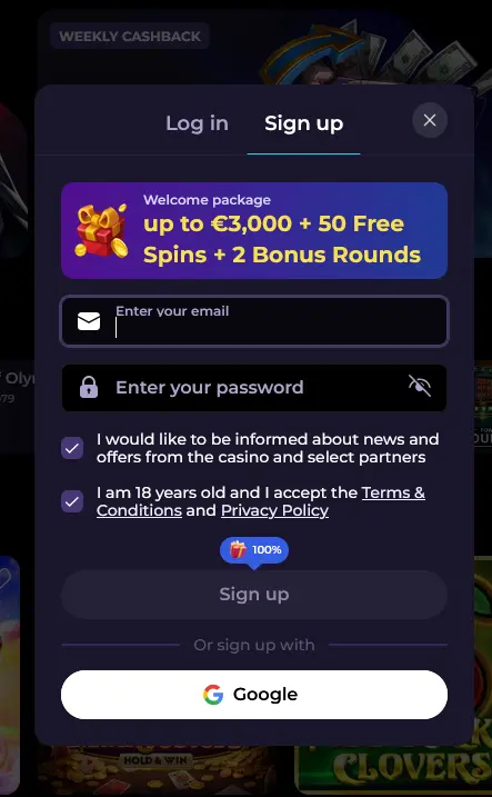 HighFlyBet Casino Registrierung – Anmeldeformular in drei einfachen Schritten
